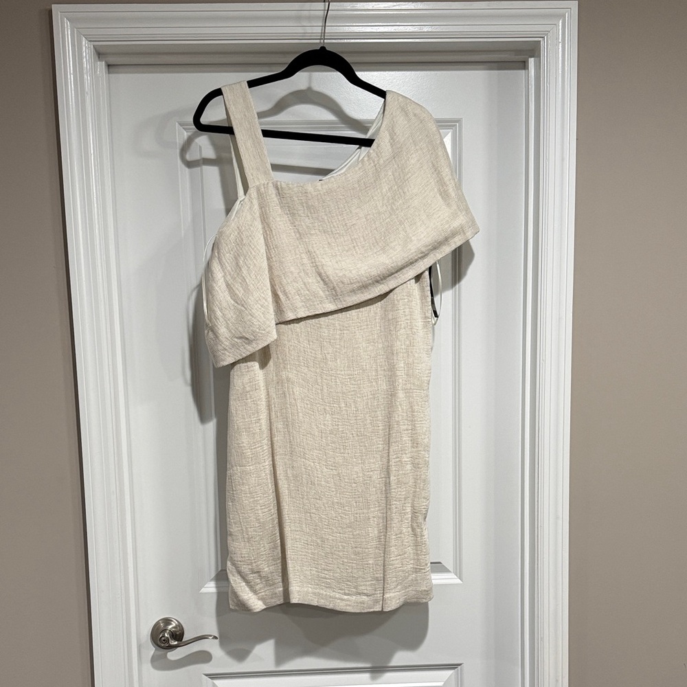NIC+ZOE Cream One-Shoulder Dress